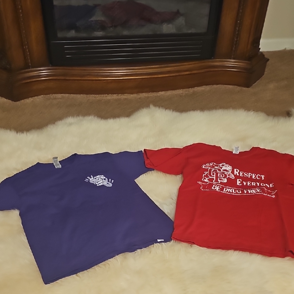Youth Red and Purple Graphic Tees